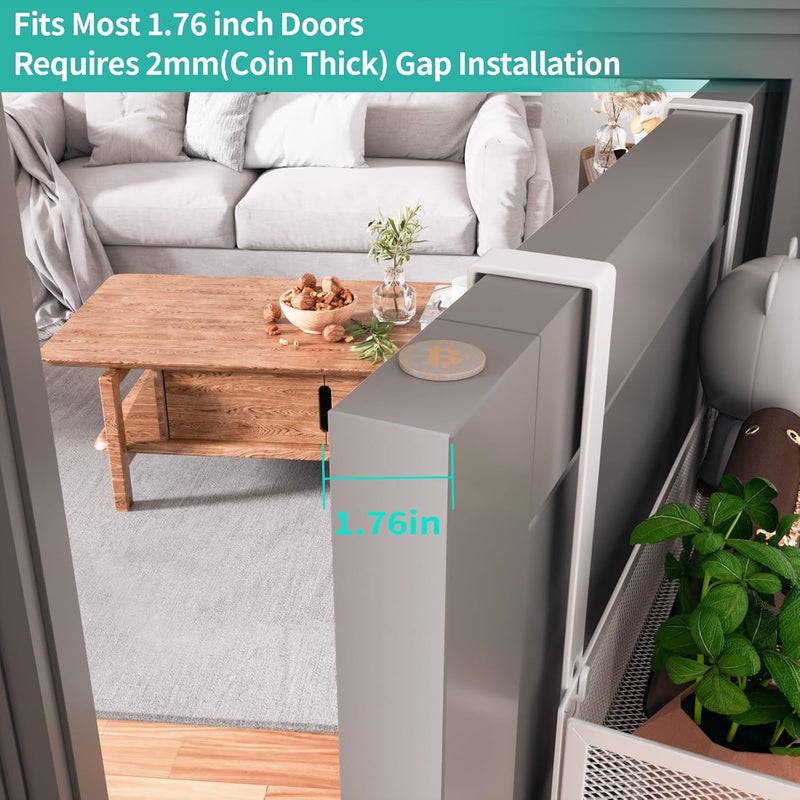 HapiRm Over The Door Organizer with Coat Hooks and 2 Baskets, Stainless Steel Rustproof Over The Door Hanger Hooks for Bathroom, Kitchen, Bedroom-White (for 1.76in Doors) - Image 3